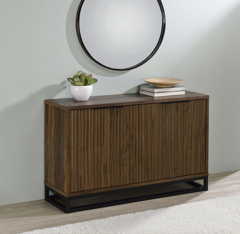 Mila 4-door Engineered Wood Accent Cabinet Dark PineDark Pine