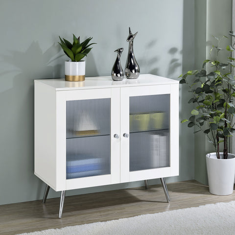 Henrietta 2-door Engineered Wood Accent Cabinet White High GlossWhite High Gloss