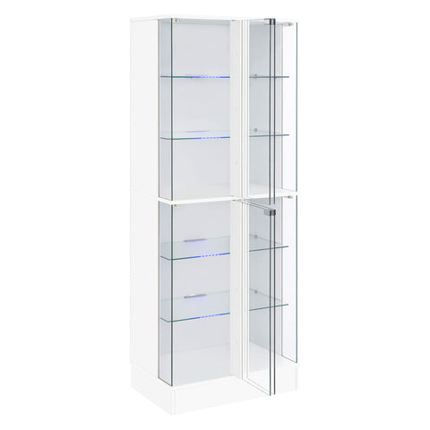 Fanning 4-door LED Curio Display Cabinet White High GlossWhite High Gloss