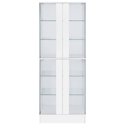 Fanning 4-door LED Curio Display Cabinet White High GlossWhite High Gloss