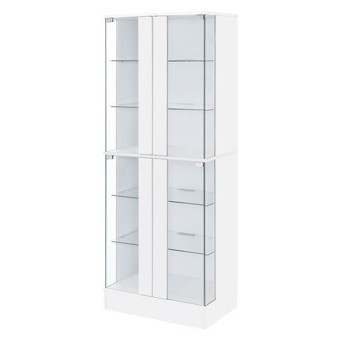 Fanning 4-door LED Curio Display Cabinet White High GlossWhite High Gloss