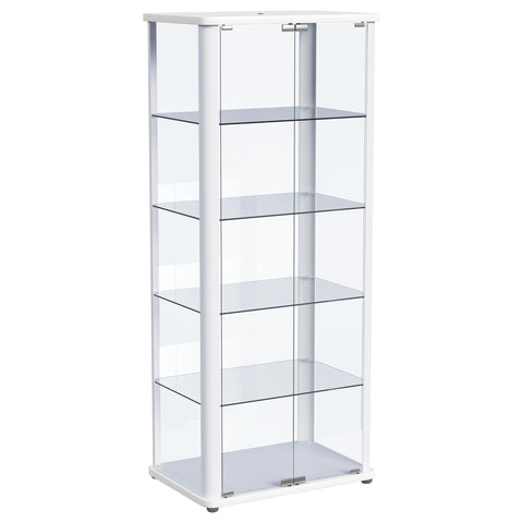 Schmitt 5-shelf Display Curio Cabinet with LED Lighting WhiteWhite