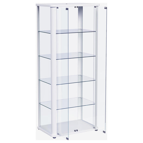 Schmitt 5-shelf Display Curio Cabinet with LED Lighting WhiteWhite
