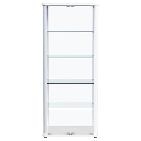 Schmitt 5-shelf Display Curio Cabinet with LED Lighting WhiteWhite