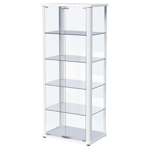Schmitt 5-shelf Display Curio Cabinet with LED Lighting WhiteWhite