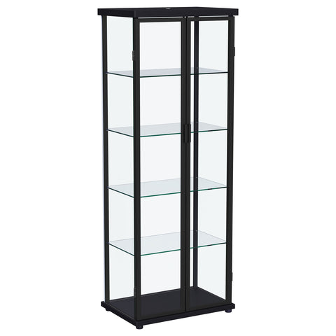 Schmitt 4-shelf Display Curio Cabinet with LED Lighting BlackBlack