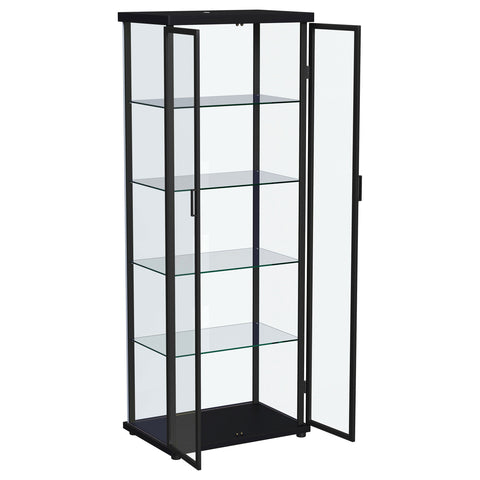 Schmitt 4-shelf Display Curio Cabinet with LED Lighting BlackBlack