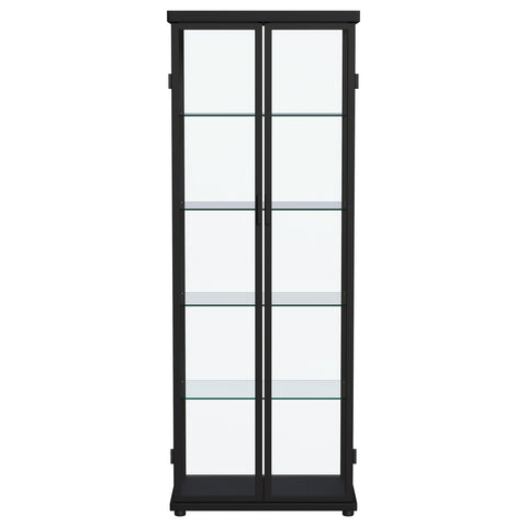 Schmitt 4-shelf Display Curio Cabinet with LED Lighting BlackBlack
