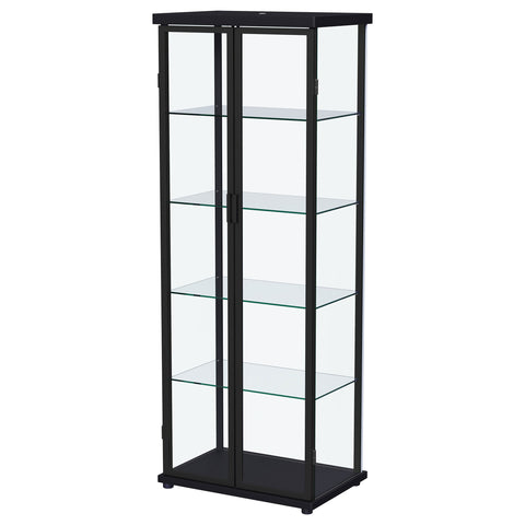 Schmitt 4-shelf Display Curio Cabinet with LED Lighting BlackBlack