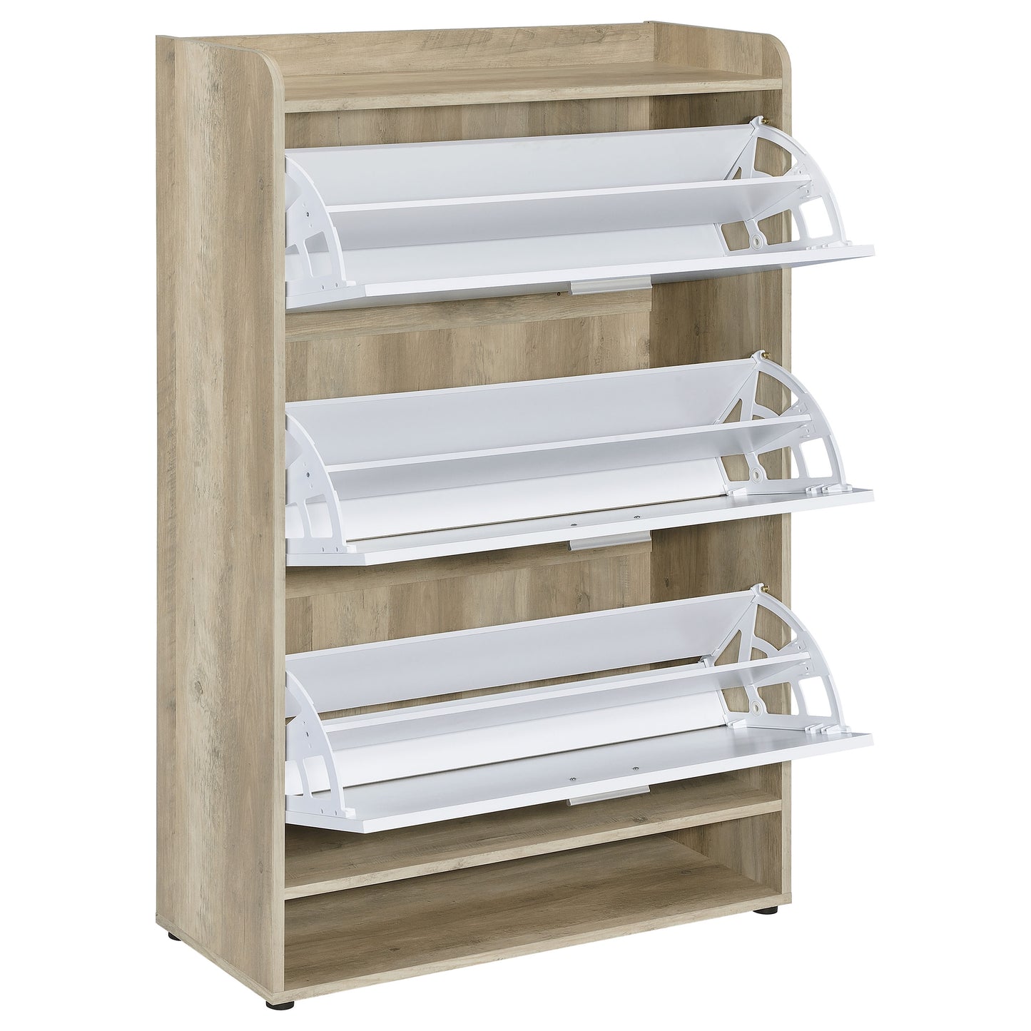 aconitum 3-tier engineered wood shoe cabinet whitewhite