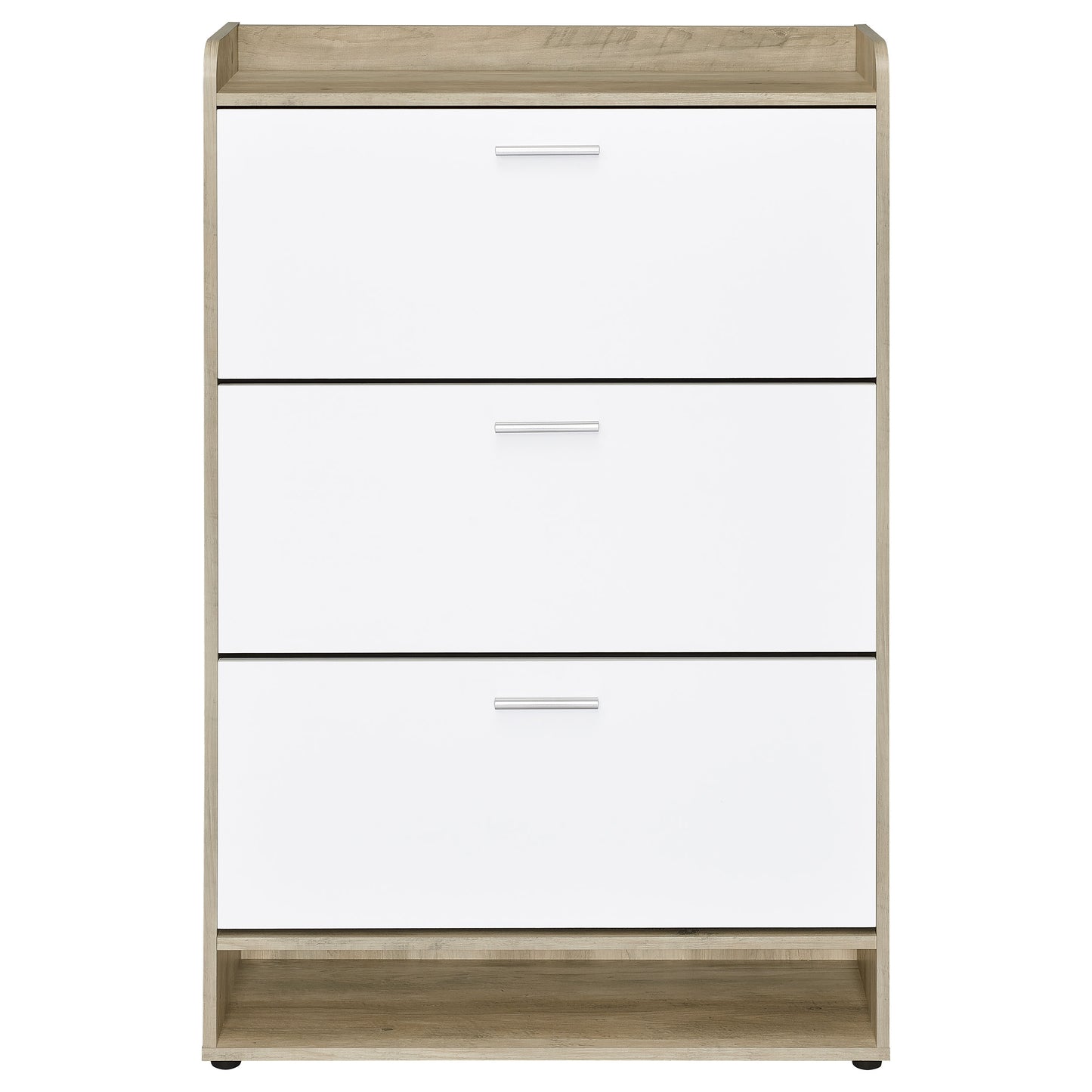 aconitum 3-tier engineered wood shoe cabinet whitewhite