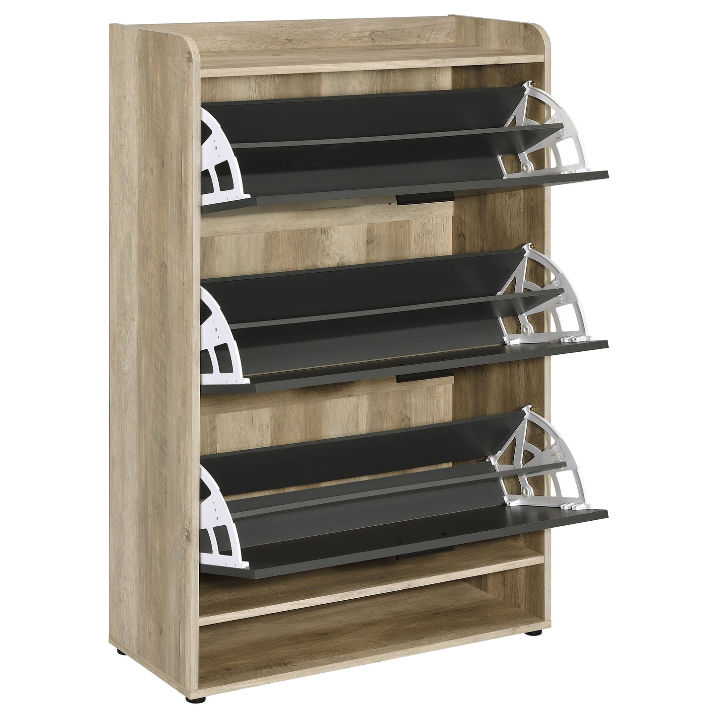 aconitum 3-tier engineered wood shoe cabinet greygrey