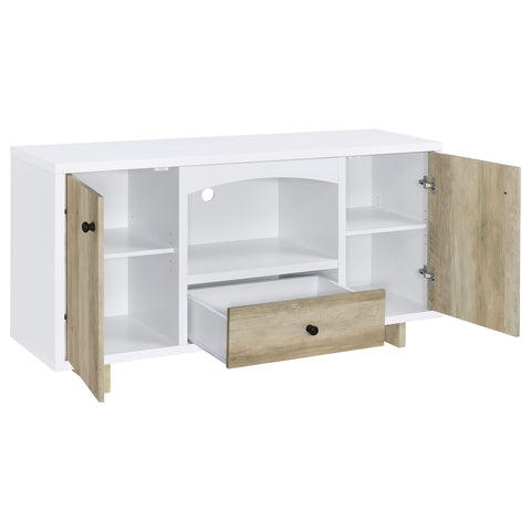 Herrera 2-door Storage Credenza White and Distressed PineWhite
