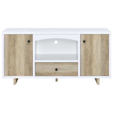 Herrera 2-door Storage Credenza White and Distressed PineWhite