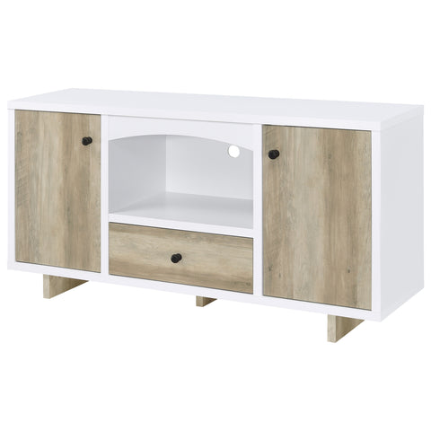 Herrera 2-door Storage Credenza White and Distressed PineWhite