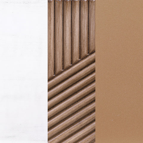 Grant 2-door Wood Fluted Parquet Cabinet White and BrownDistressed White
