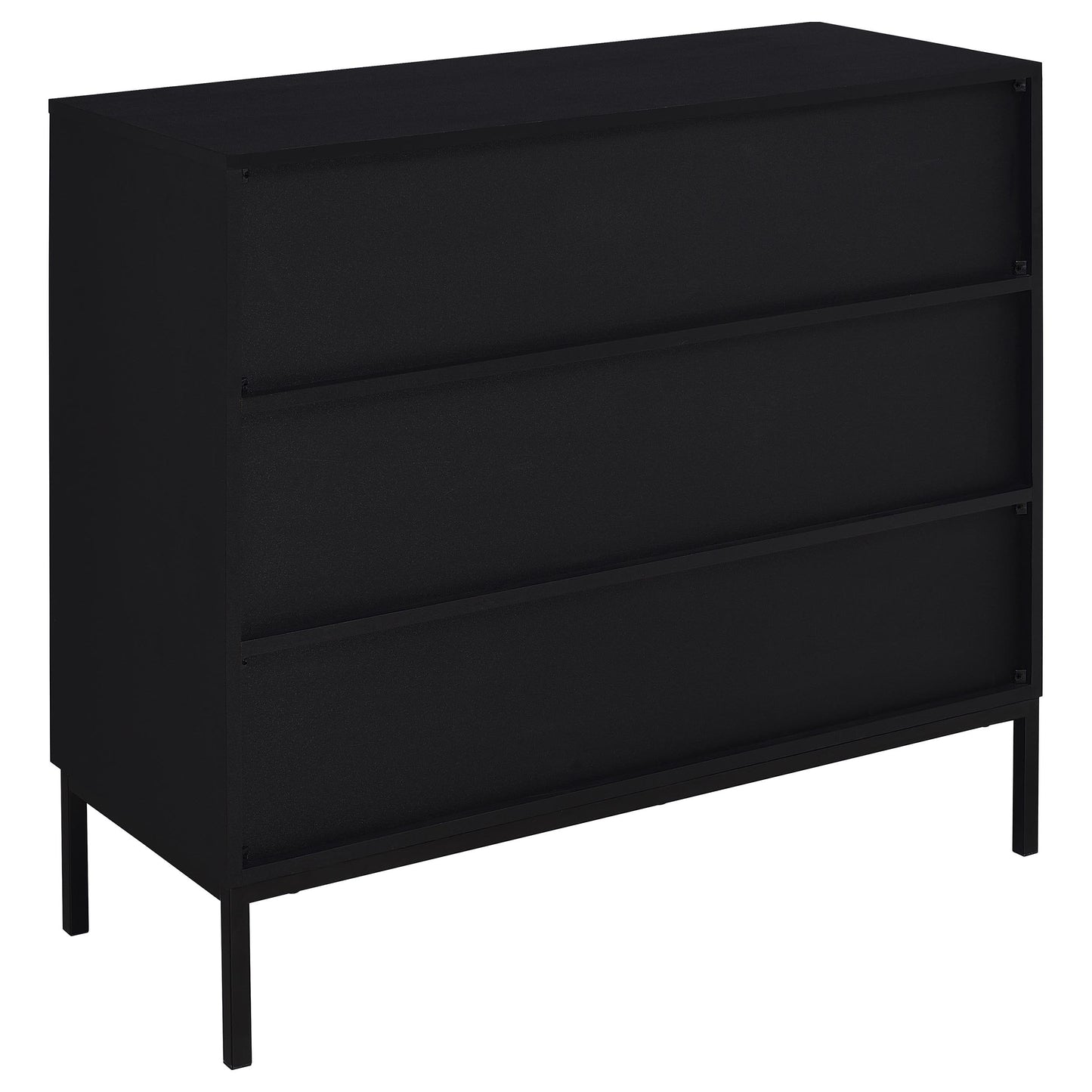 o'malley 2-door arched fluted glass accent cabinet black