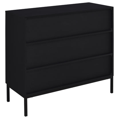 O'Malley 2-door Arched Fluted Glass Accent Cabinet Black