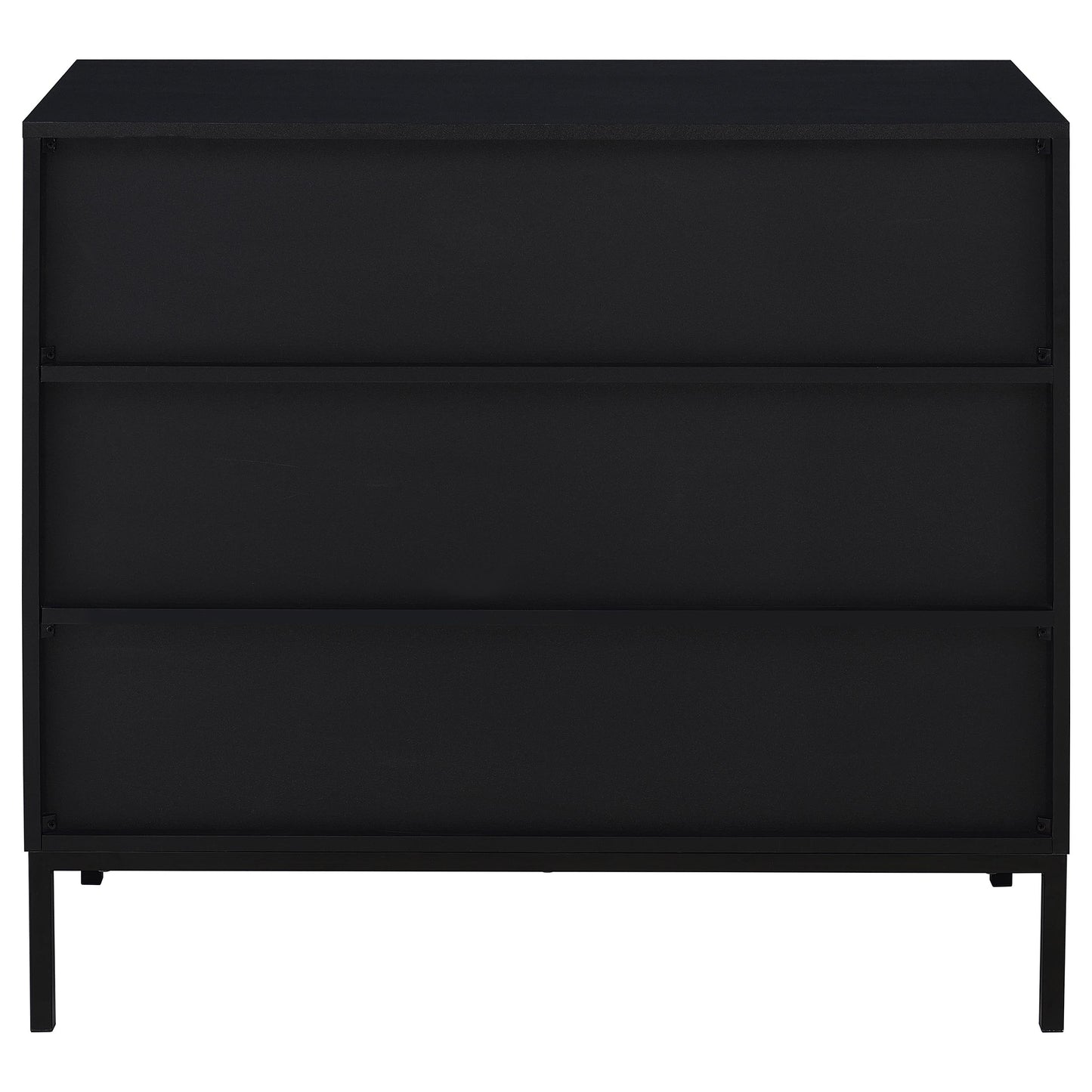 o'malley 2-door arched fluted glass accent cabinet black