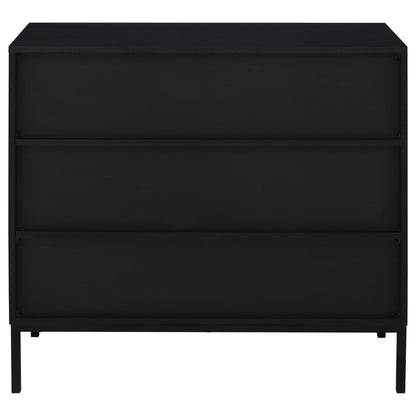 O'Malley 2-door Arched Fluted Glass Accent Cabinet Black