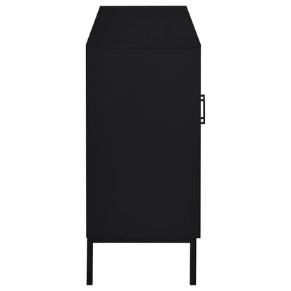 O'Malley 2-door Arched Fluted Glass Accent Cabinet Black