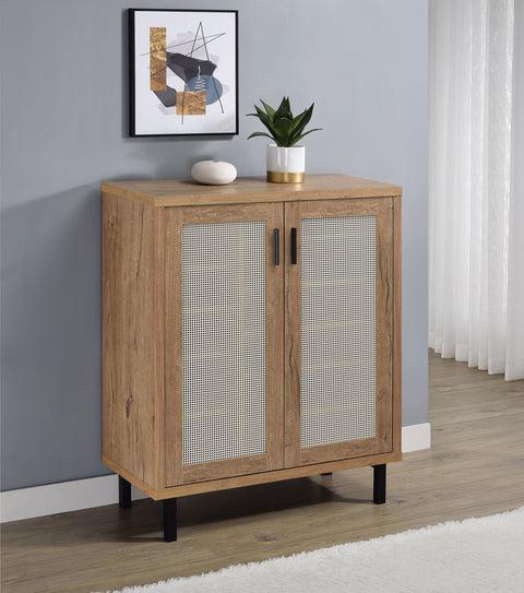 Gwyneth 2-door Shoe Storage Cabinet Natural Oak
