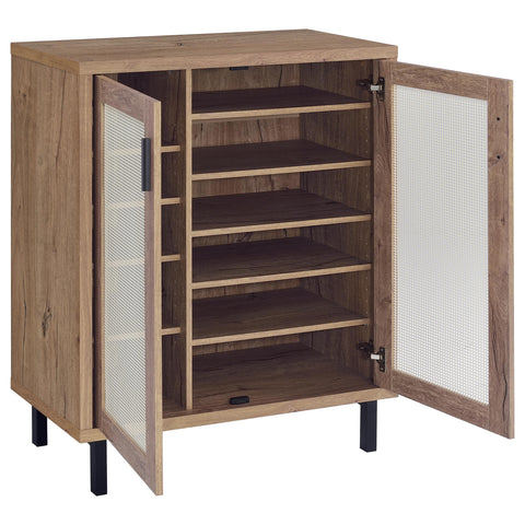 Gwyneth 2-door Shoe Storage Cabinet Natural Oak