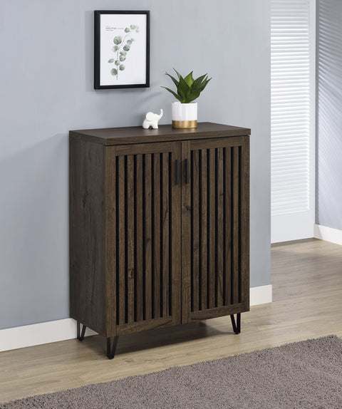 Eulaina 2-door Entryway Shoe Storage Cabinets Smoked Oak