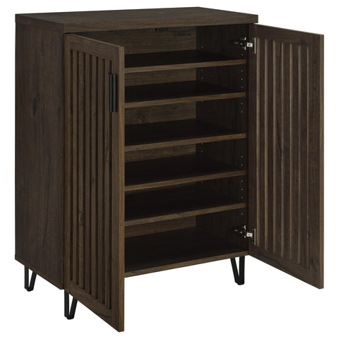 Eulaina 2-door Entryway Shoe Storage Cabinets Smoked Oak