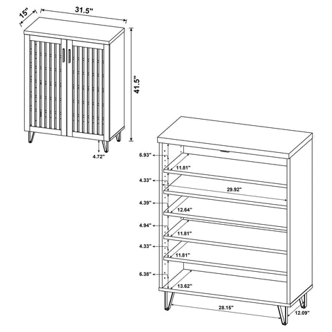 Eulaina 2-door Entryway Shoe Storage Cabinets Smoked Oak