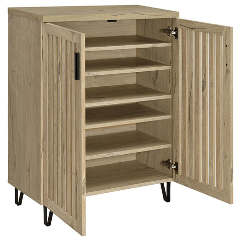 Eulaina 2-door Entryway Shoe Storage Cabinets White Oak