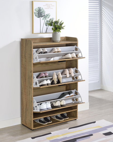 Lexley 3-tier Engineered Wood Shoe Cabinet Mango