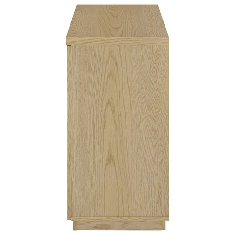 Arini 2-door Glass Front Accent Display Cabinet Light Oak