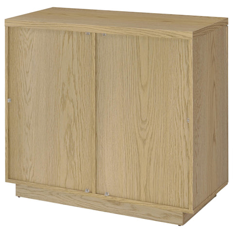 Arini 2-door Glass Front Accent Display Cabinet Light Oak