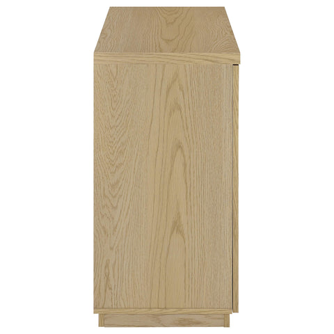 Arini 2-door Glass Front Accent Display Cabinet Light Oak