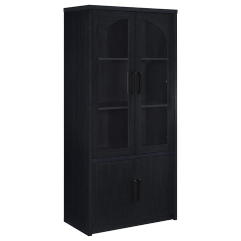 Lewis 4-door Tall Accent Display Cabinet LED Lighting Black