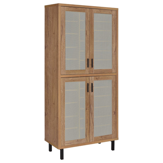 Gwyneth 80-inch 4-door Tall Shoe Storage Cabinet Natural Oak