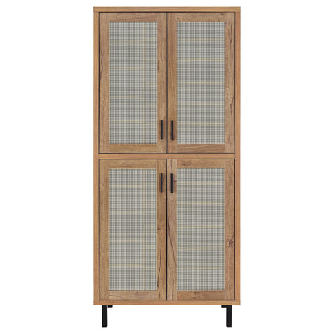Gwyneth 80-inch 4-door Tall Shoe Storage Cabinet Natural Oak