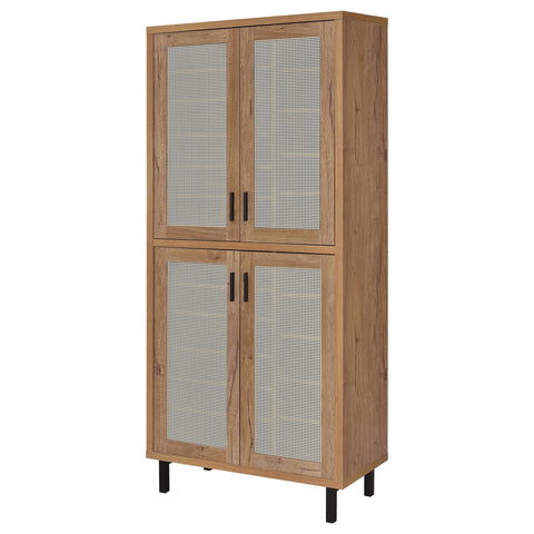 Gwyneth 80-inch 4-door Tall Shoe Storage Cabinet Natural Oak