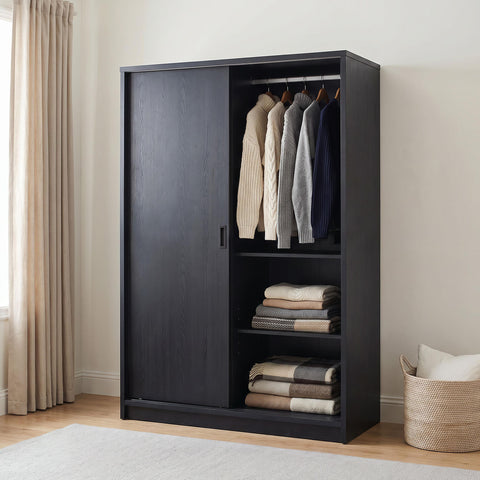 Antoine 2-door Bedroom Wardrobe Storage Cabinet Armoire Black