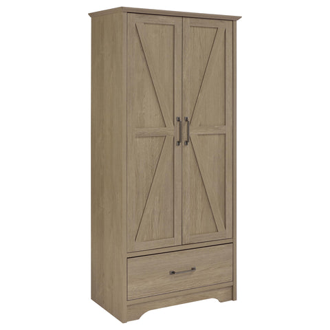 Brookmead 2-door Bedroom Wardrobe Storage Cabinet Armoire Latte
