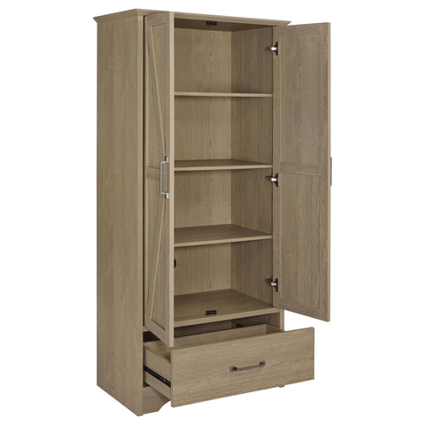 Brookmead 2-door Bedroom Wardrobe Storage Cabinet Armoire Latte