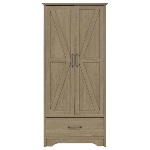 Brookmead 2-door Bedroom Wardrobe Storage Cabinet Armoire Latte