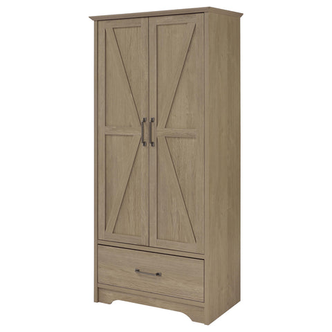 Brookmead 2-door Bedroom Wardrobe Storage Cabinet Armoire Latte