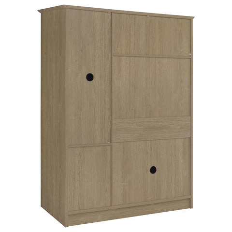 Cresswell 3-door Bedroom Wardrobe Storage Cabinet Armoire Latte