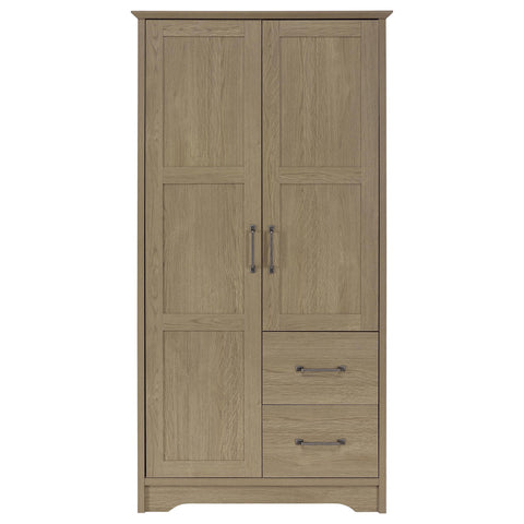 Jeffries 2-door Bedroom Wardrobe Storage Cabinet Armoire Latte