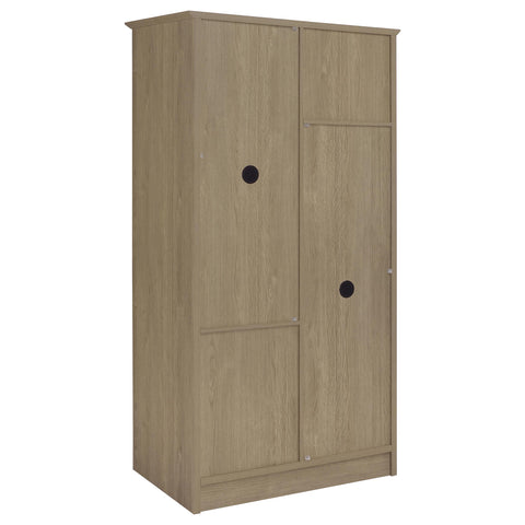 Jeffries 2-door Bedroom Wardrobe Storage Cabinet Armoire Latte