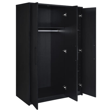 Tegan 3-door Bedroom Wardrobe Storage Cabinet Armoire Black