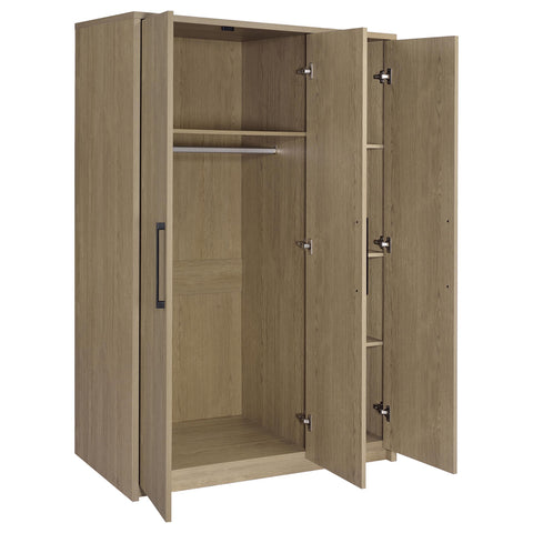 Tegan 3-door Bedroom Wardrobe Storage Cabinet Armoire Latte