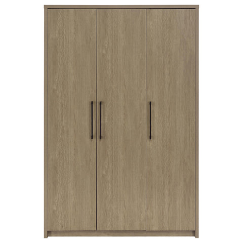 Tegan 3-door Bedroom Wardrobe Storage Cabinet Armoire Latte